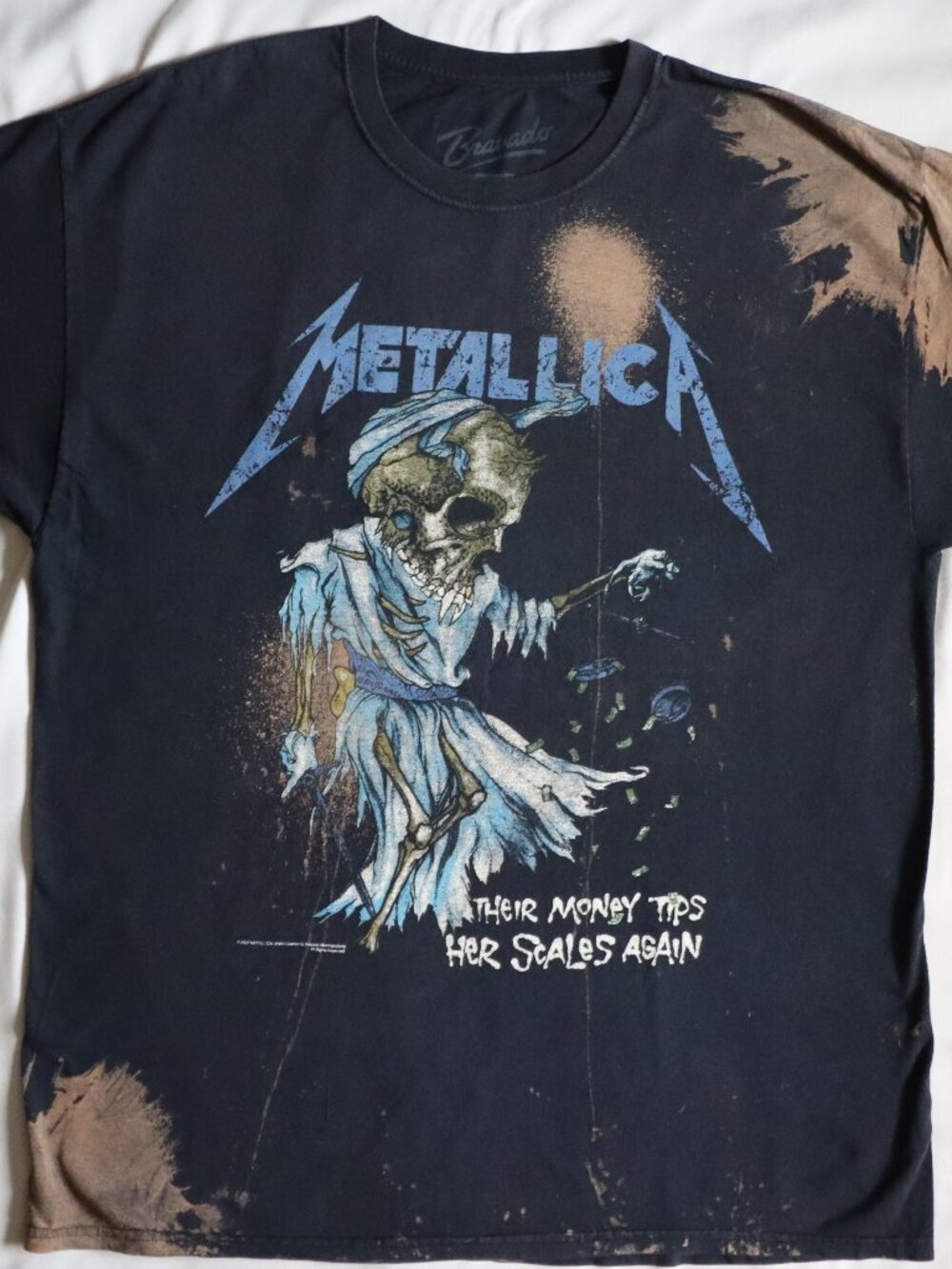 *USED* Metallica Black Bleached Tee Size L